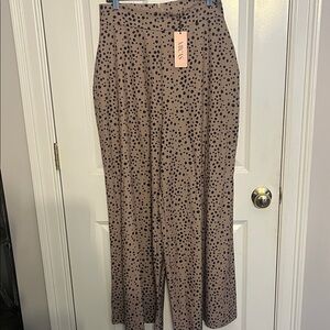 Micas wide leg leopard print silky pants